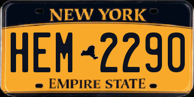 NY license plate HEM2290