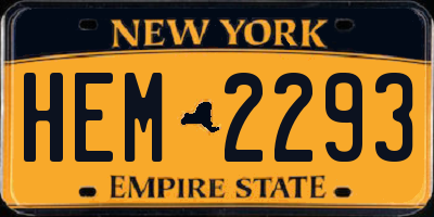 NY license plate HEM2293