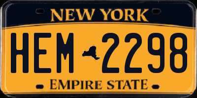 NY license plate HEM2298