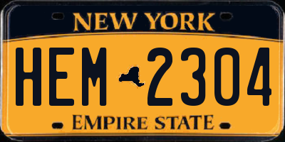 NY license plate HEM2304