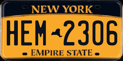 NY license plate HEM2306