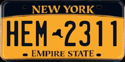 NY license plate HEM2311