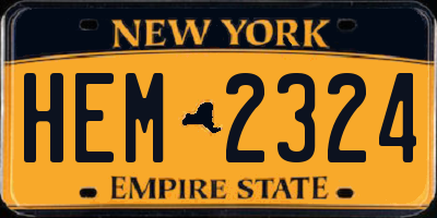 NY license plate HEM2324