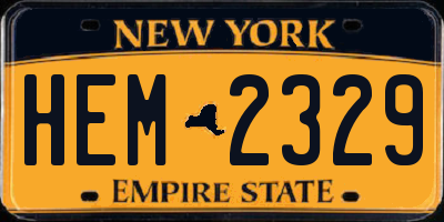 NY license plate HEM2329