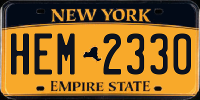 NY license plate HEM2330