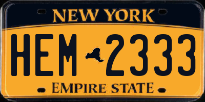 NY license plate HEM2333