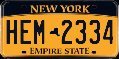 NY license plate HEM2334