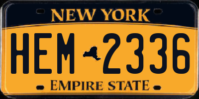 NY license plate HEM2336