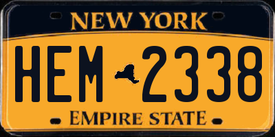 NY license plate HEM2338