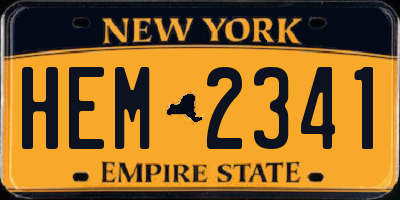 NY license plate HEM2341