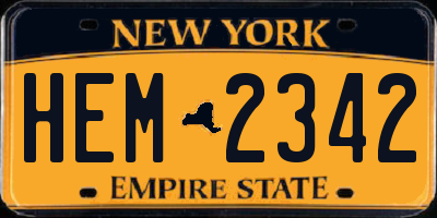 NY license plate HEM2342