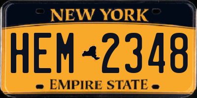 NY license plate HEM2348