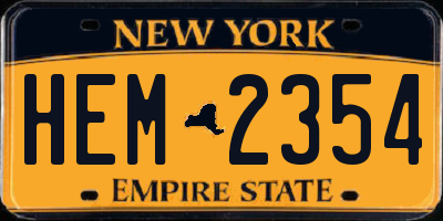 NY license plate HEM2354