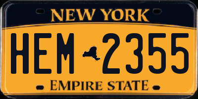 NY license plate HEM2355