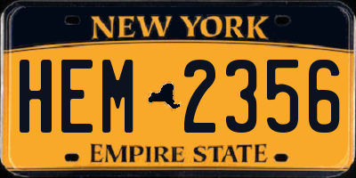 NY license plate HEM2356