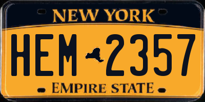 NY license plate HEM2357