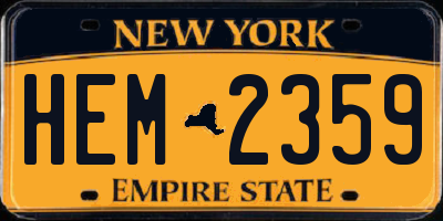 NY license plate HEM2359