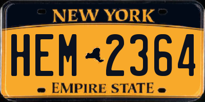 NY license plate HEM2364