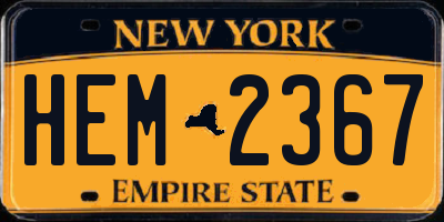 NY license plate HEM2367
