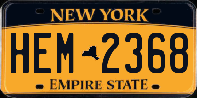 NY license plate HEM2368