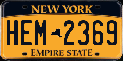 NY license plate HEM2369