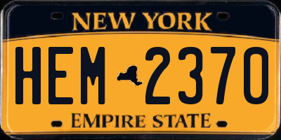 NY license plate HEM2370