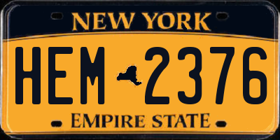 NY license plate HEM2376