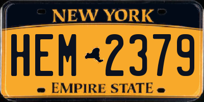 NY license plate HEM2379