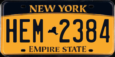NY license plate HEM2384
