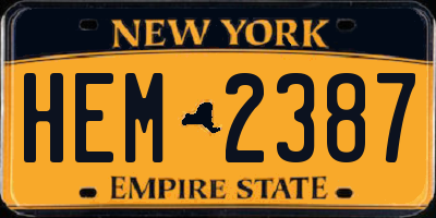NY license plate HEM2387
