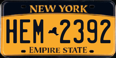 NY license plate HEM2392