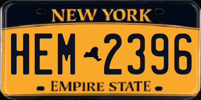 NY license plate HEM2396
