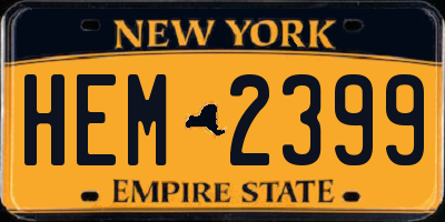 NY license plate HEM2399