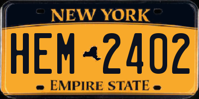 NY license plate HEM2402