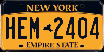NY license plate HEM2404