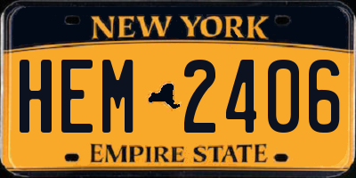 NY license plate HEM2406