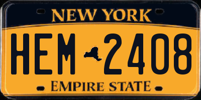 NY license plate HEM2408