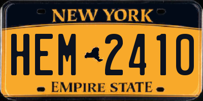 NY license plate HEM2410