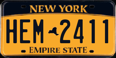 NY license plate HEM2411