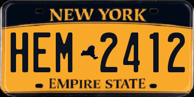 NY license plate HEM2412