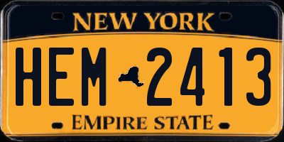 NY license plate HEM2413