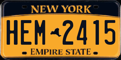 NY license plate HEM2415
