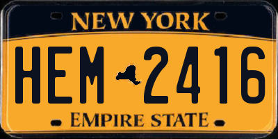 NY license plate HEM2416