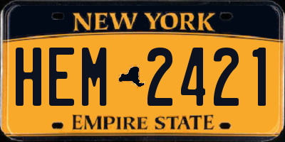 NY license plate HEM2421