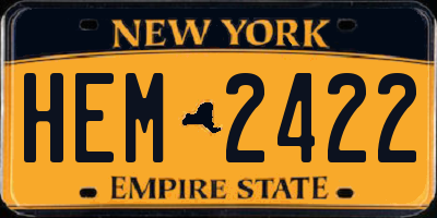 NY license plate HEM2422