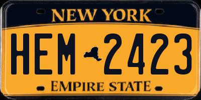 NY license plate HEM2423