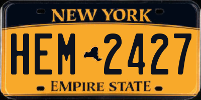NY license plate HEM2427