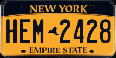 NY license plate HEM2428