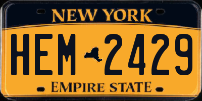 NY license plate HEM2429