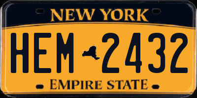 NY license plate HEM2432